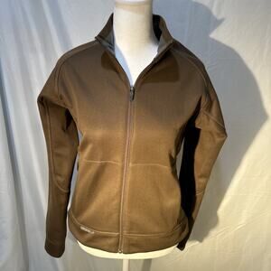 Salomon Women’s Athletic Jacket Small Brown Full Zip Performance Lightweight